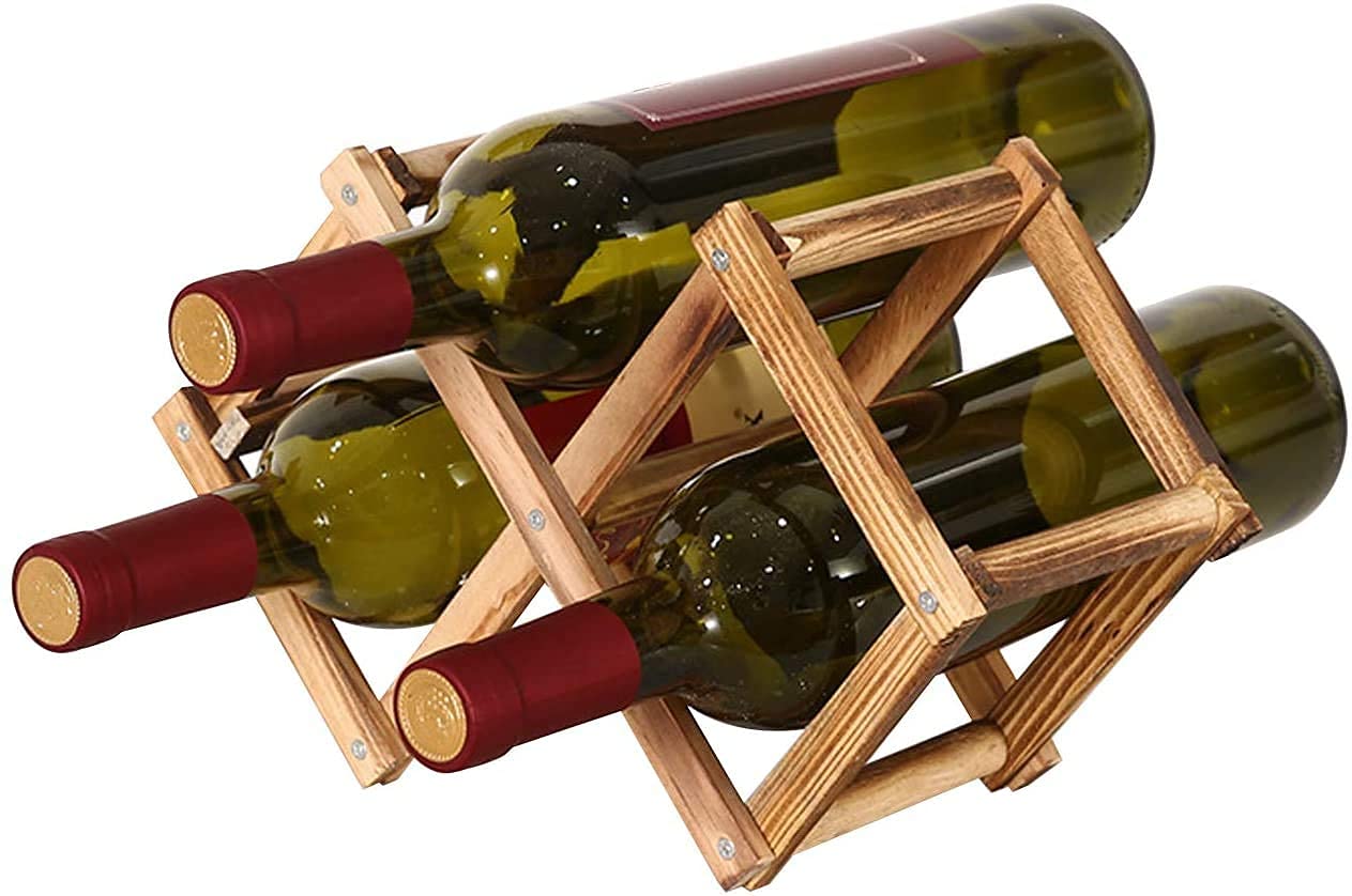 Health Benefits Foldable Wooden Wine Rack Organizer Display Shelf, Capacity 3 Bottle (mdfrack3)-image-16