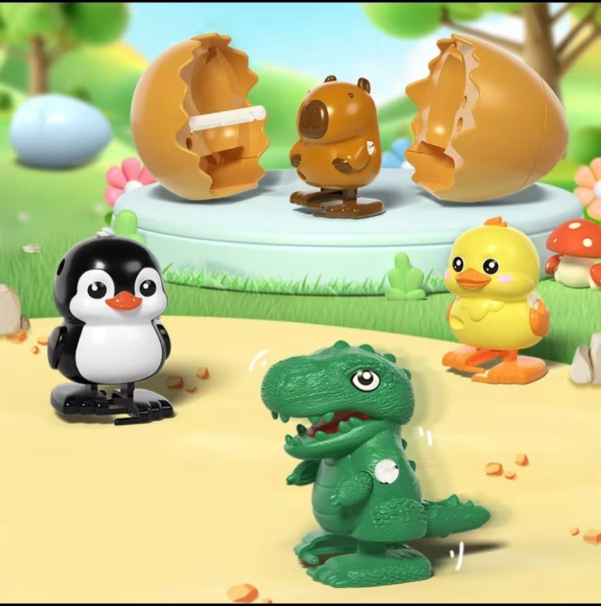 Wind-Up Surprise Eggs, Wind-Up Animal Hatching Surprise Egg, Eggshells Pop Open & Automatic Walking Hatchlings, Fun Party Favors Gag Gift (Dinosaur) - Image 5