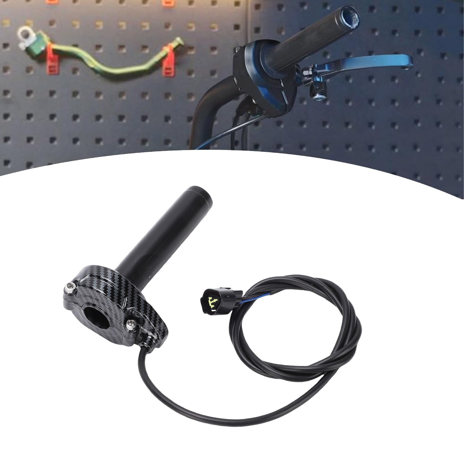 aqxreight Poignée D'accélérateur avec Roulement à Rouleaux, ABS Haute Résistance, Remplacement pour Surron Light Bee X S X160 X260, Accessoires électriques (style fibre de carbone)