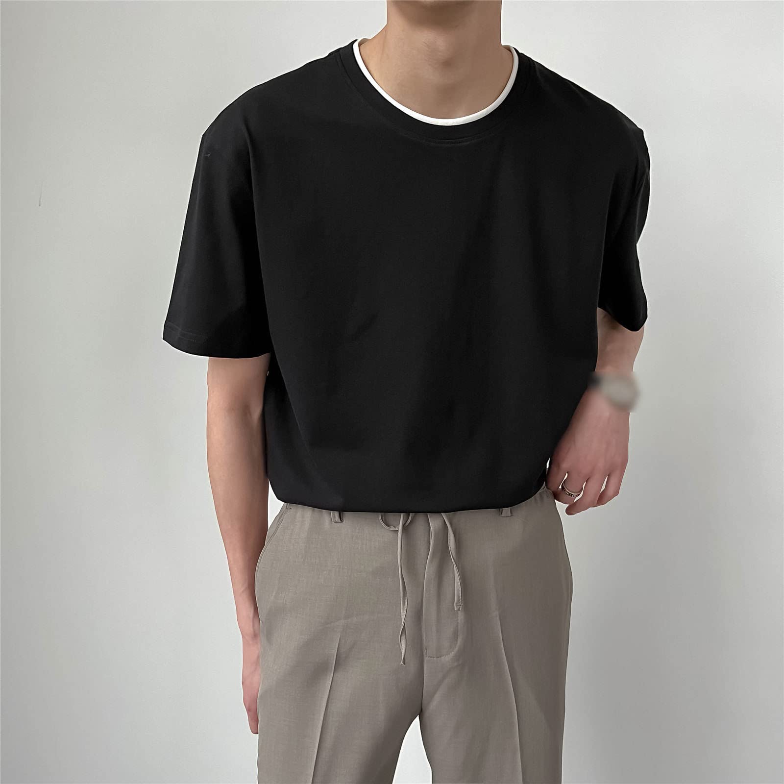 Camiseta de manga corta Harajuku de verano y primavera divertida de color sólido con gráfico de algodón