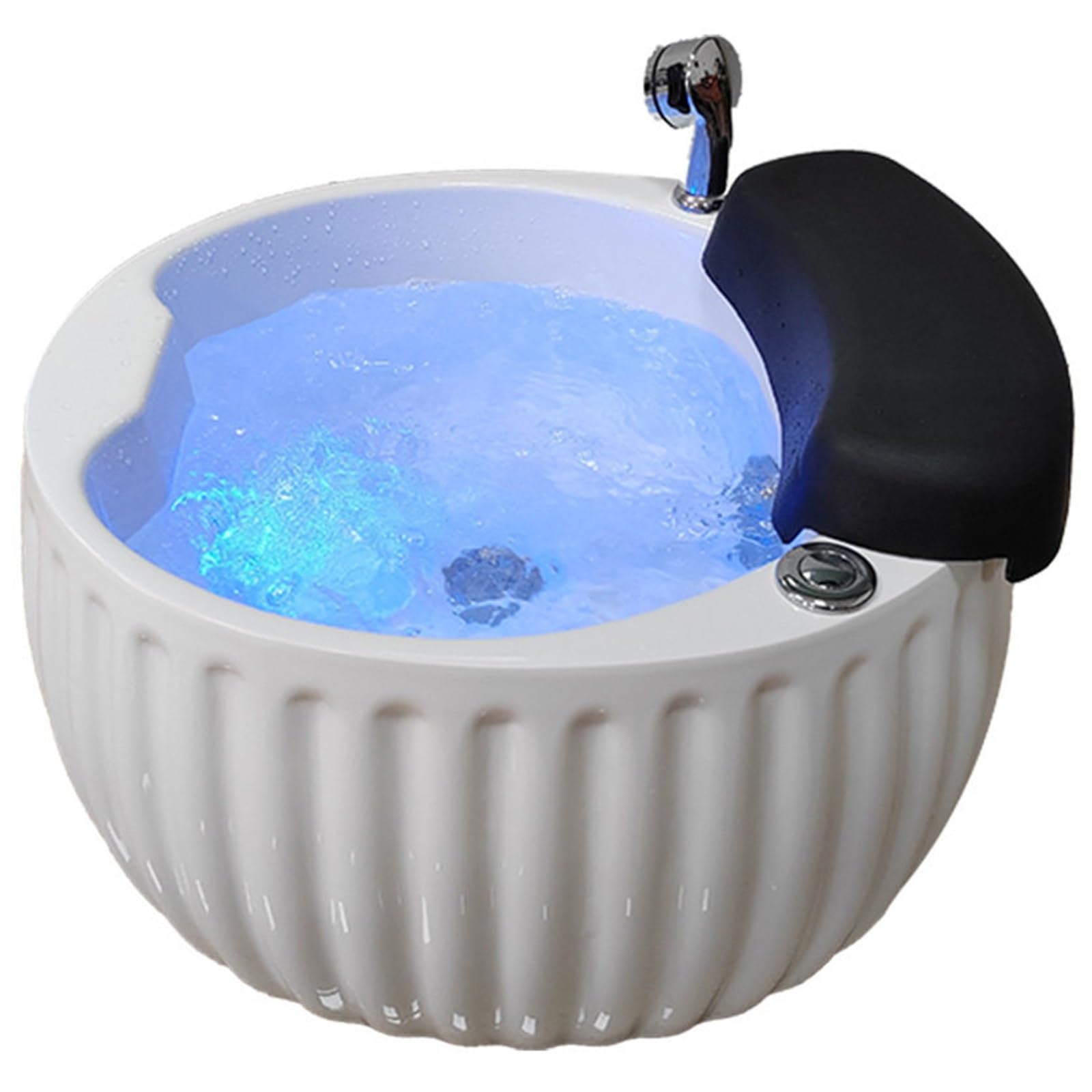 Vasca Idromassaggio Pedicure Pediluvio,Guscio Acrilico A Coste 24,8 Pollici | Cromoterapia A LED Integrata, Poggiapiedi Ergonomico In PU, Speciale Pediluvi Dell'hotel