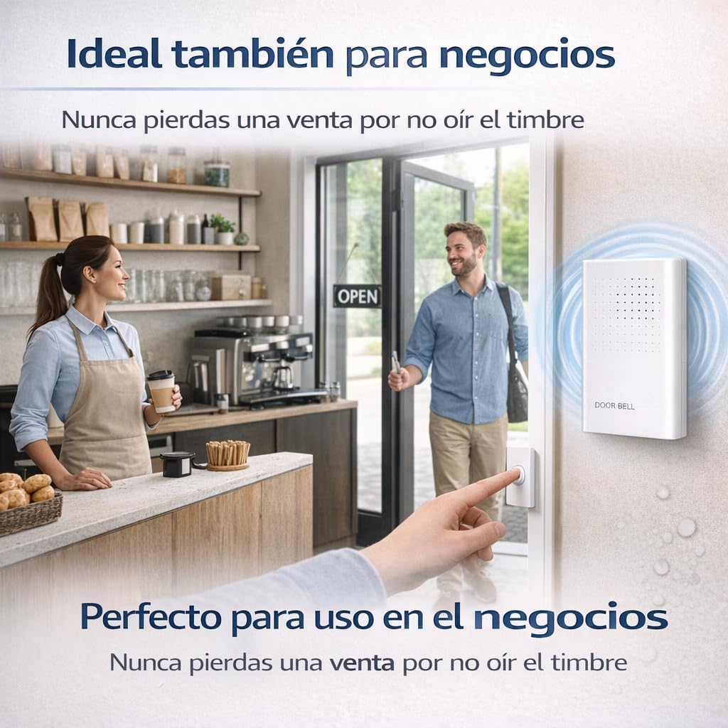 Rasmacor | Timbre 12V con Cable para Puerta – Timbre Eléctrico Ding Dong Bajo Voltaje DC 12V, Interior, Sonido Claro y Potente, Instalación Fácil, Resistente Agua ABS, Timbre Cableado Hogar Vivienda