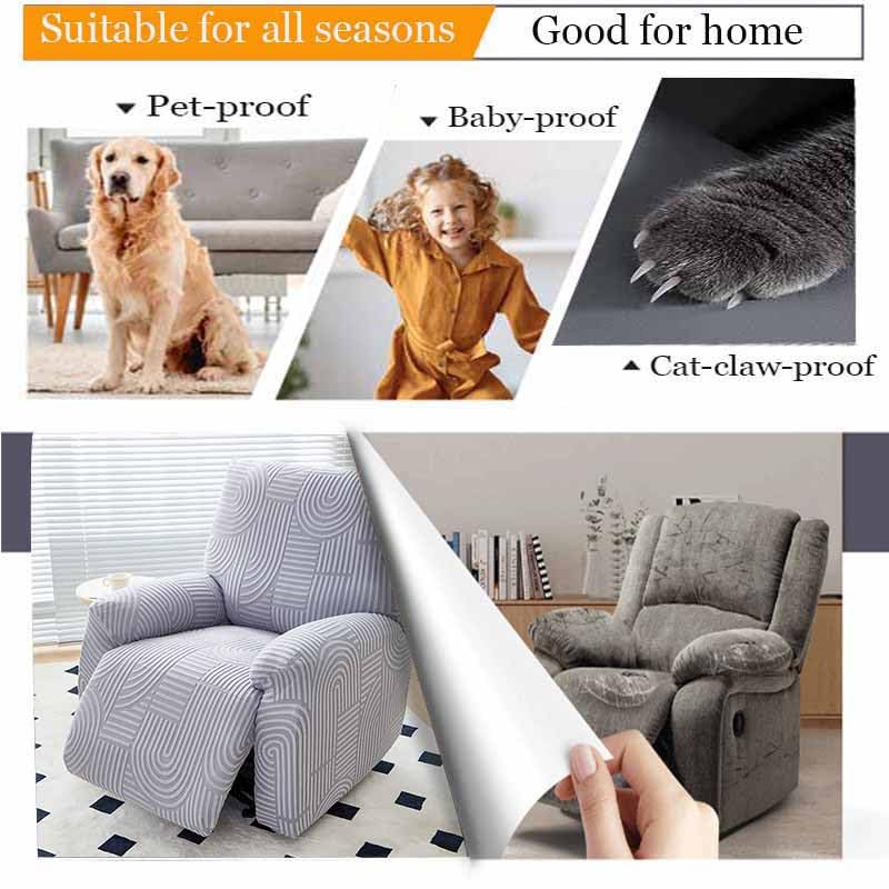 Copripoltrona Relax Reclinabile Elasticizzato, Fodera per Poltrona Reclinabile 1/2/3 Posto, Copri Poltrona Relax con Braccioli Elettrica(E,3 Seats(G,4 Seat)