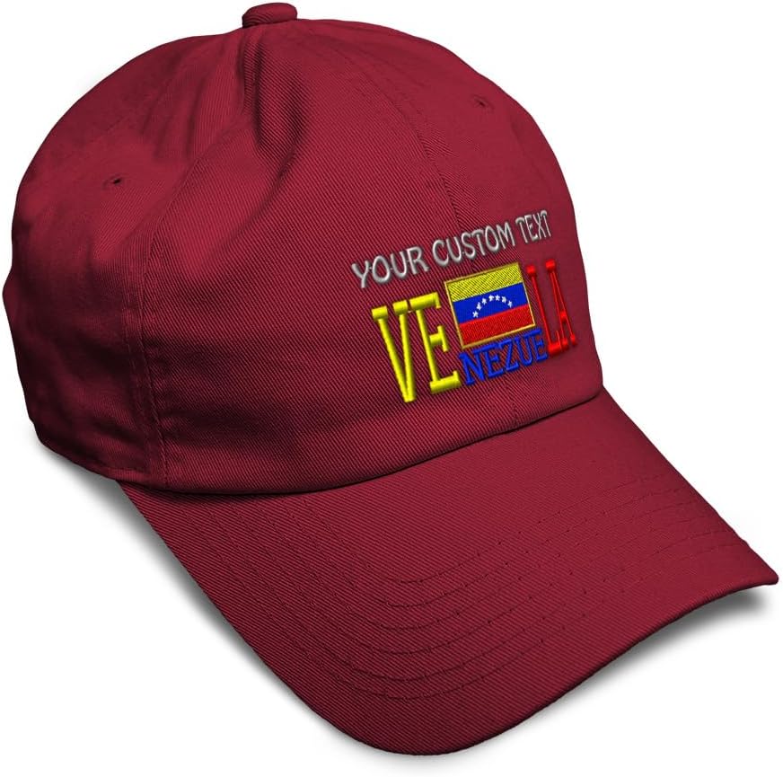 Custom Soft Baseball Hat Embroidered Dad Hat Venezuela Country Flag Embroidery Men & Ladies Baseball Cap