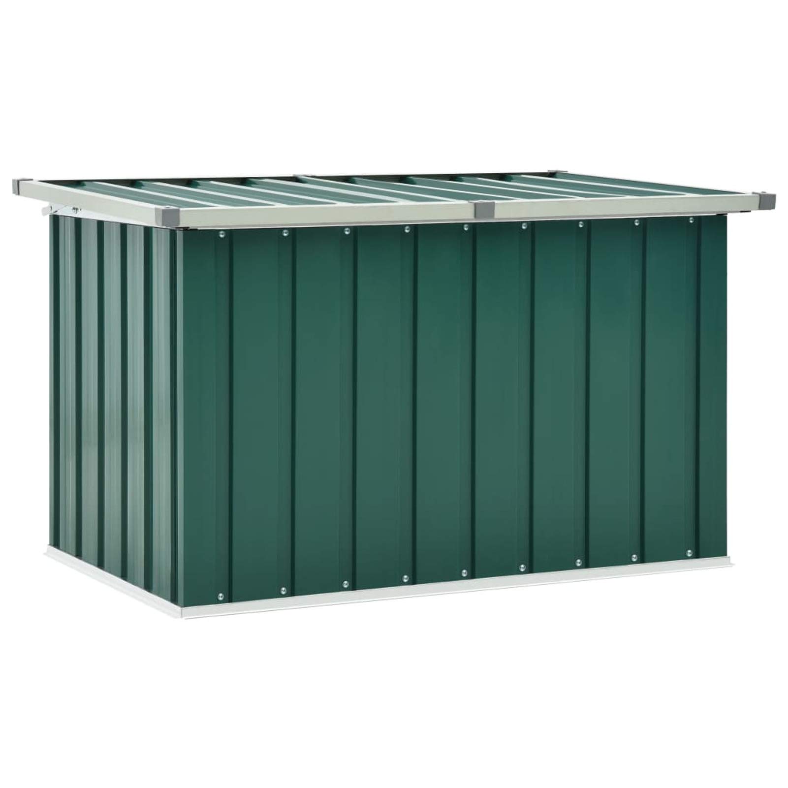 Festnight Gartenbox Wasserdicht Metall Auflagenbox Garten-Aufbewahrungsbox Große Kissen Werkzeugkasten Gartenbox Balkonschrank Gartentruhe Kissenbox Grün 109 x 67 x 65 cm