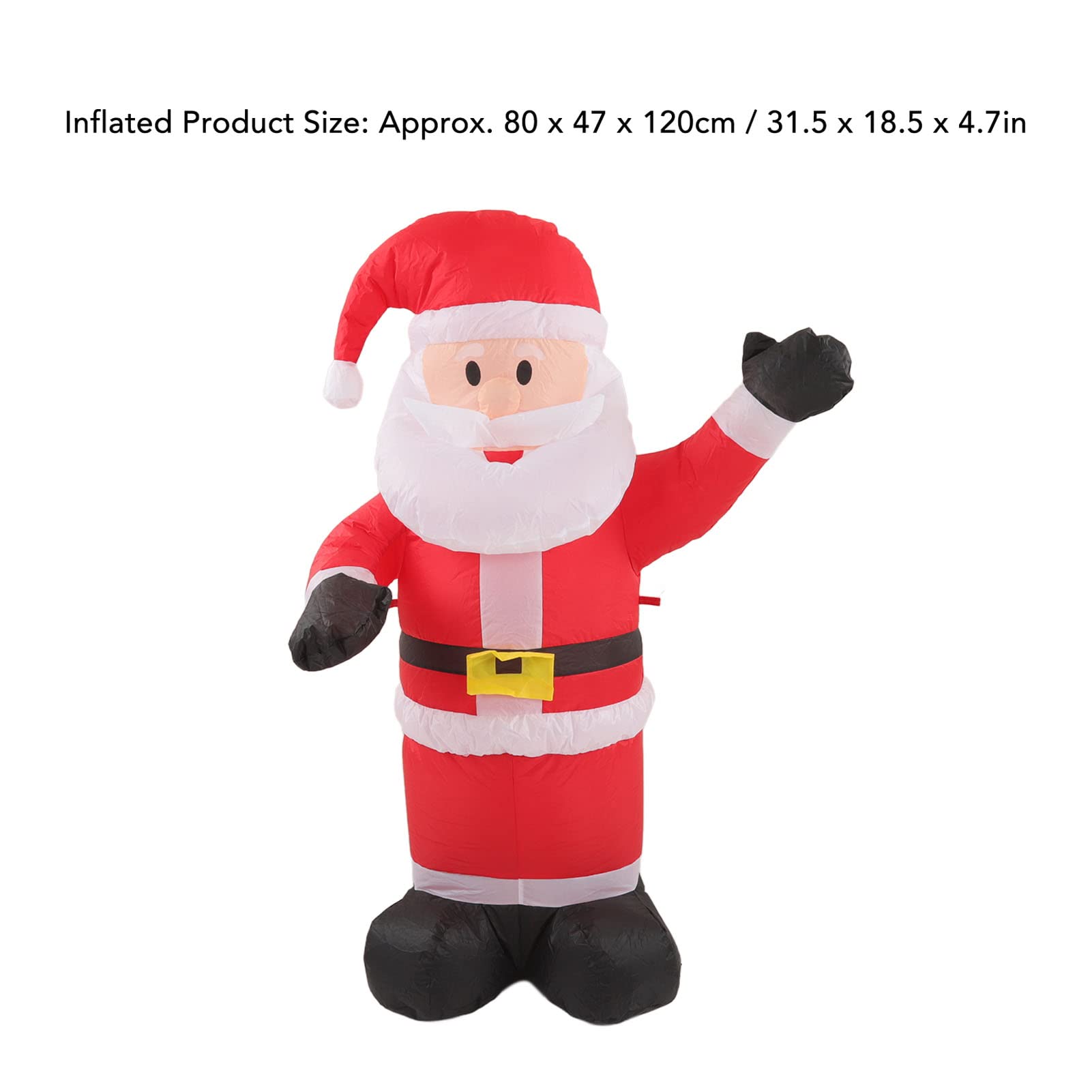 Père Noël Gonflable de Noël avec Lumières LED, Décoration en Polyester Imperméable pour Fête dans Le Jardin et la Pelouse (Prise UE 100-240V)