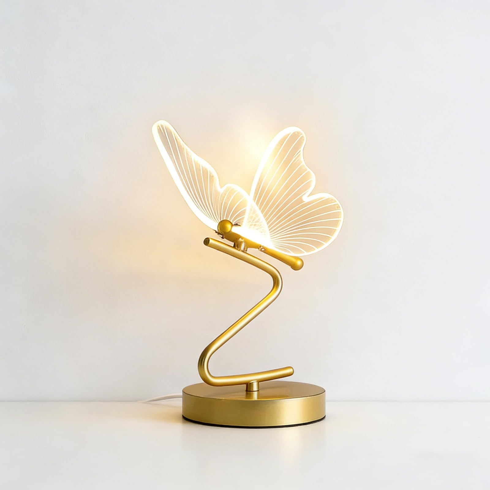 Lampa stołowa LED 6W Motyl Kreatywna lampka nocna 3000K Ciepłe światło Nowoczesne oświetlenie stołu LED Akrylowe dekoracyjne światło nocne Lampa do pokoju dziecięcego Czytanie Biurko