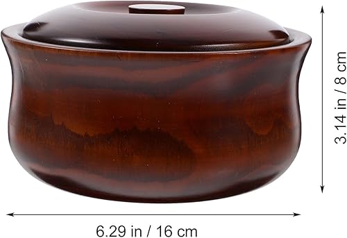 Miniatura 7 de Didiseaon Tazón de madera para frutas con tapa, cuenco de postre marrón oscuro, cuenco de almacenamiento de alimentos para ensalada y aperitivos, 1