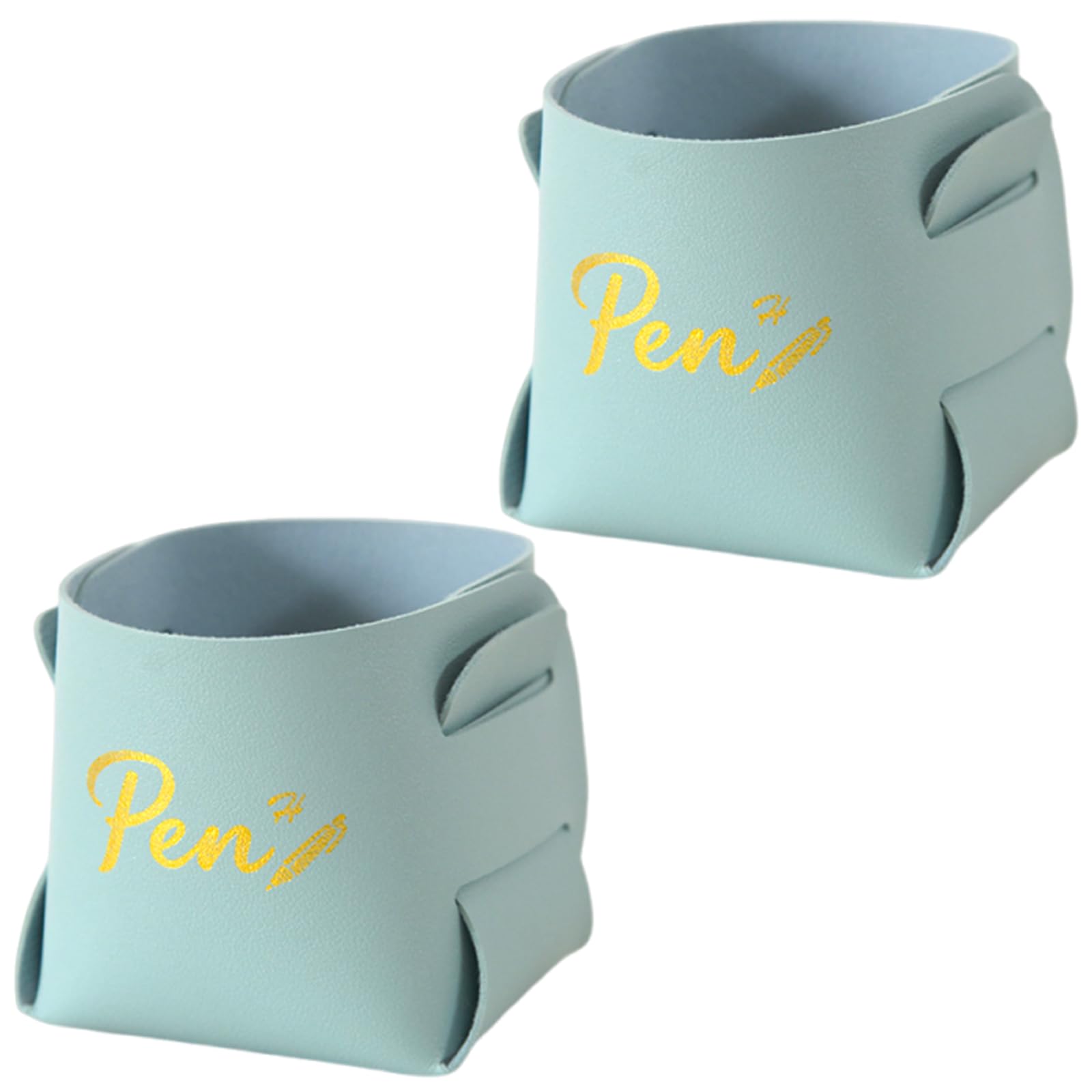 Shurhome 2pcs Permanent Pliable PU Leather Desktop Tray for Organizing Workplace Materials Makeup in Dense Living Sectors Collapsing Desk Planner