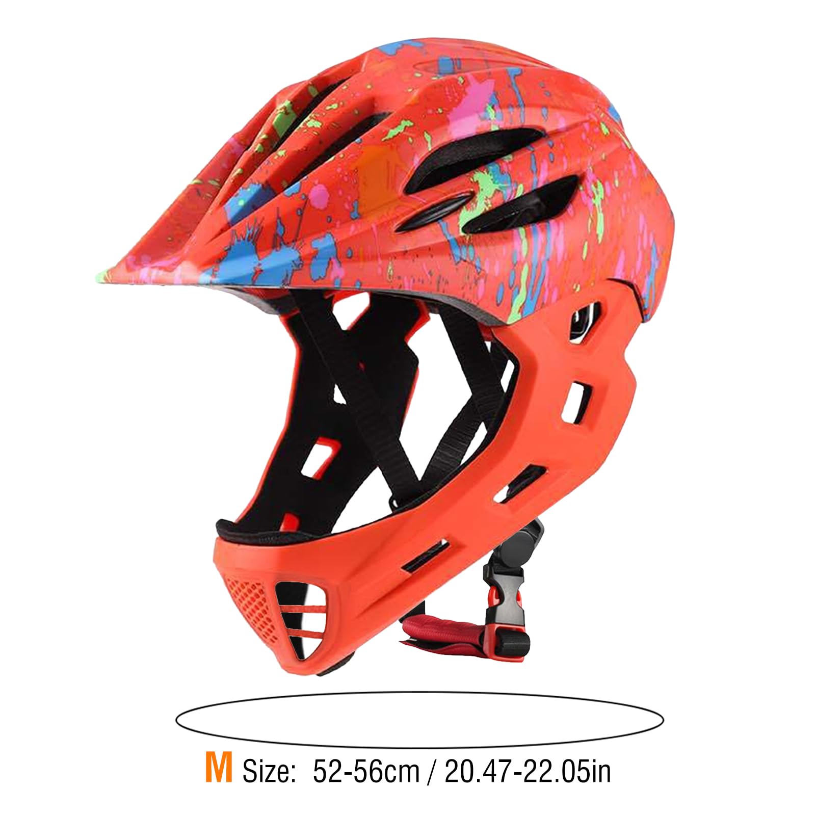 Full Face Adjustable Kids Bike Helmets, Lightweight Toddler Helmets with LED Light, Ventilation, for Sun Protection with Sponge Pad (M) — view 8