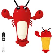 Lobster Heating Pad Plush, USB Powered Electric Heated Stuffed Animal, Cute Lobster Plush with 3 Heat Levels &amp; Timer, Soft Warm Ocean Animal Cushion Gift for Women Teen Girls
