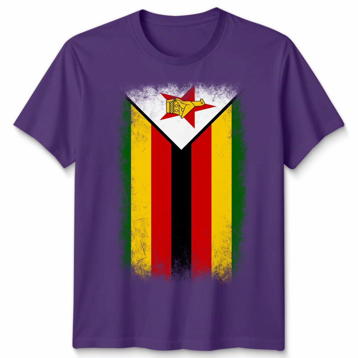 D&T Zimbabwe Faded Flag Unisex T Shirt Zimbabwean Football Jersey Gift Unisex L Purple
