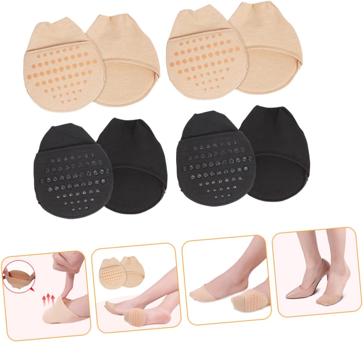20pairs Forefoot Socks for Women Breathable Silicone Cushions Non- Design for High Heels Comfortable Half Socks for and Foot Health Includes and Skin Tone Options