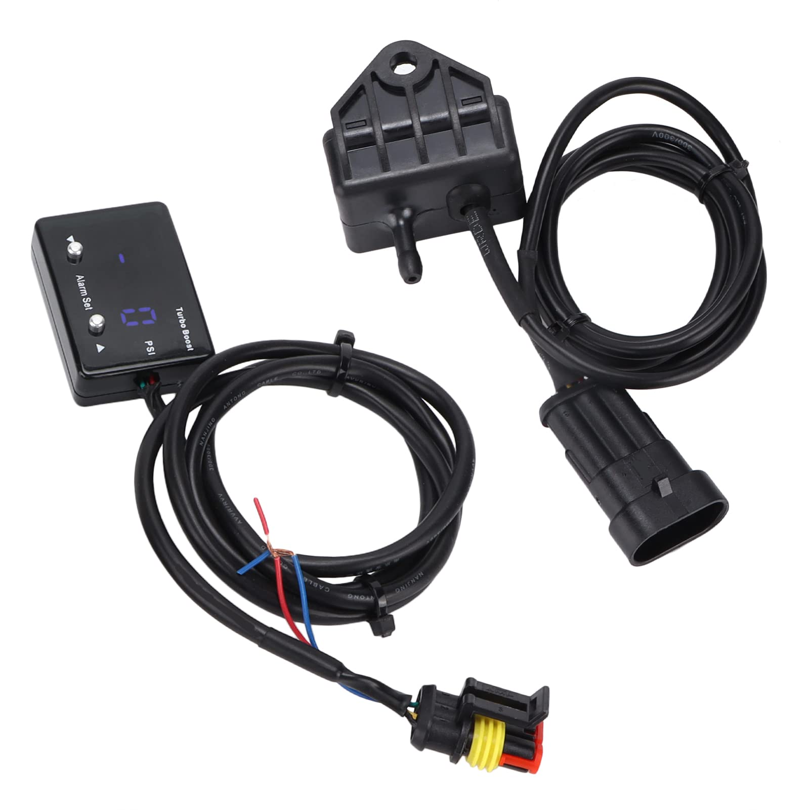 Cyfrowy Wskaźnik Temperatury Turbo Boost 12 V -14 do 40 PSI Niebieska Dioda LED Sygnalizująca Ciśnienie w Próżni