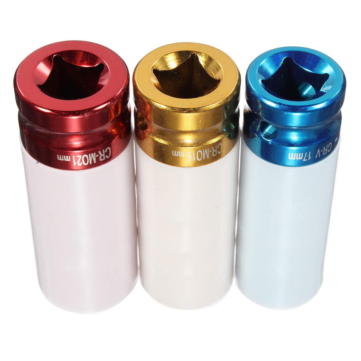 3 szt. Cr-Mo 1/2 cala 17 mm 19 mm 21 mm stop koła nasadka udarowa zestaw gniazd ściennych głębokie gniazdo udarowe