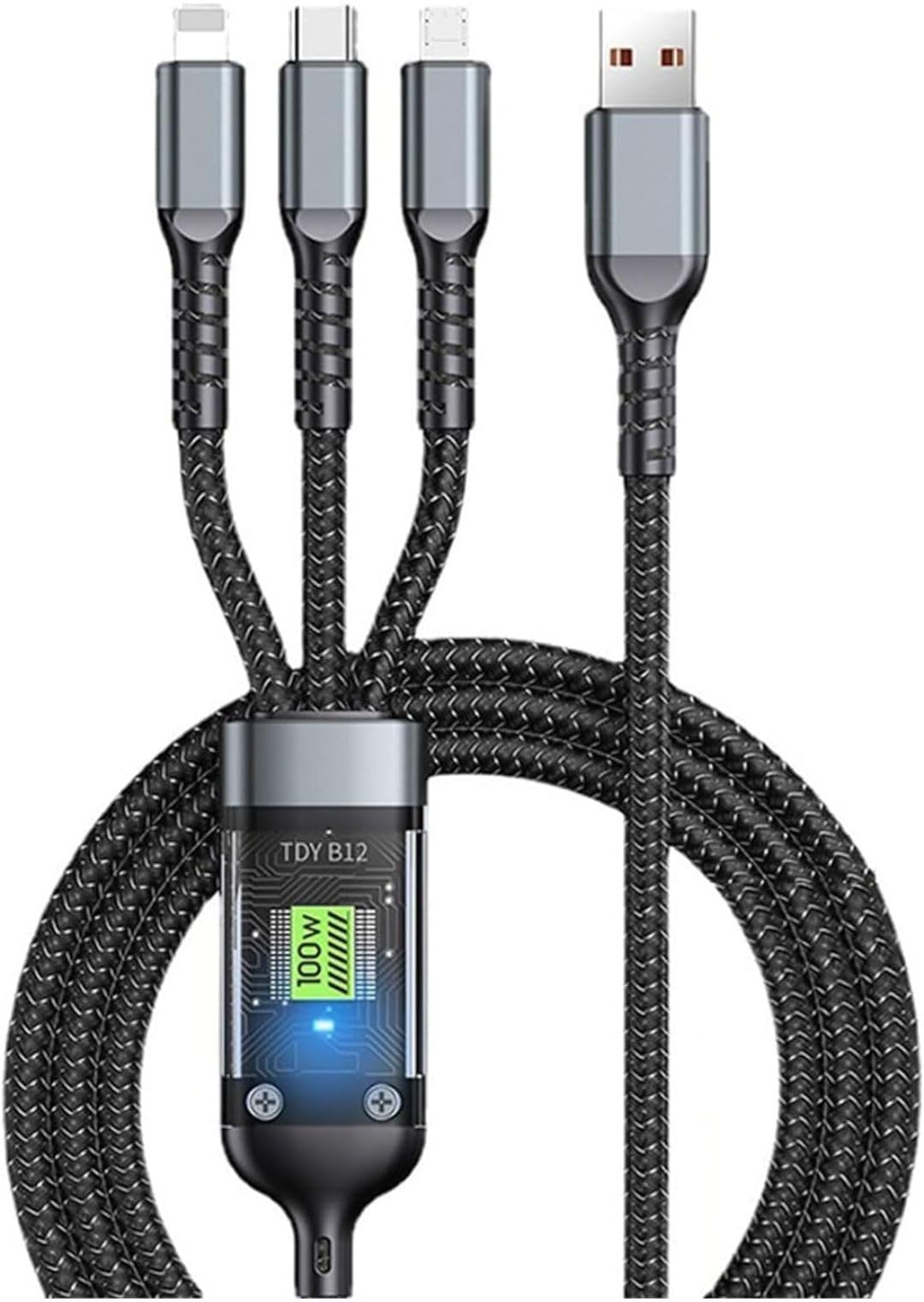 DAPPER 100W/6A Charging Cable With Type-C, Micro USB And Lightening 3 In 1 Attachment 1m Fast Charging & Data Sync Multiple Pin(Compatible with All iOS, Android & Other Devices) (B0DBVXQZZ5) Amazon Price History, Amazon Price Tracker