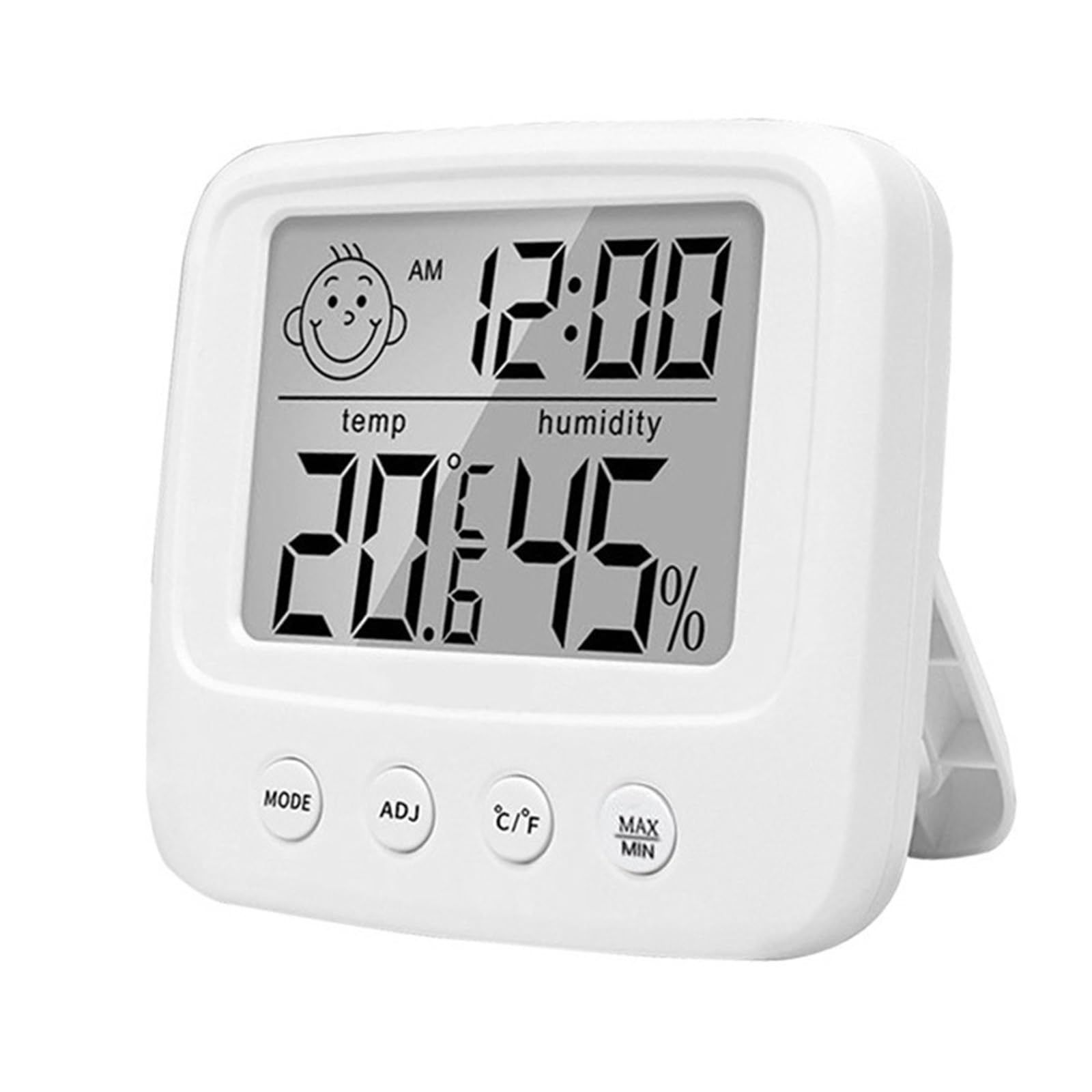 LCD elektroniczny miernik wilgotności temperatury wewnątrz na zewnątrz termometr higrometr z budzikiem domowy monitor wilgotności pogody, Tpye 4 bez światła