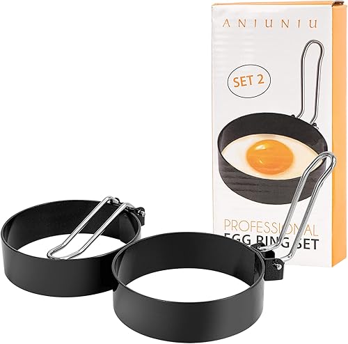 JANKOW Anillos de huevo, anillos para cocinar huevos, anillos de huevo para freír huevos, anillos de huevo de acero inoxidable, anillos de huevo a
