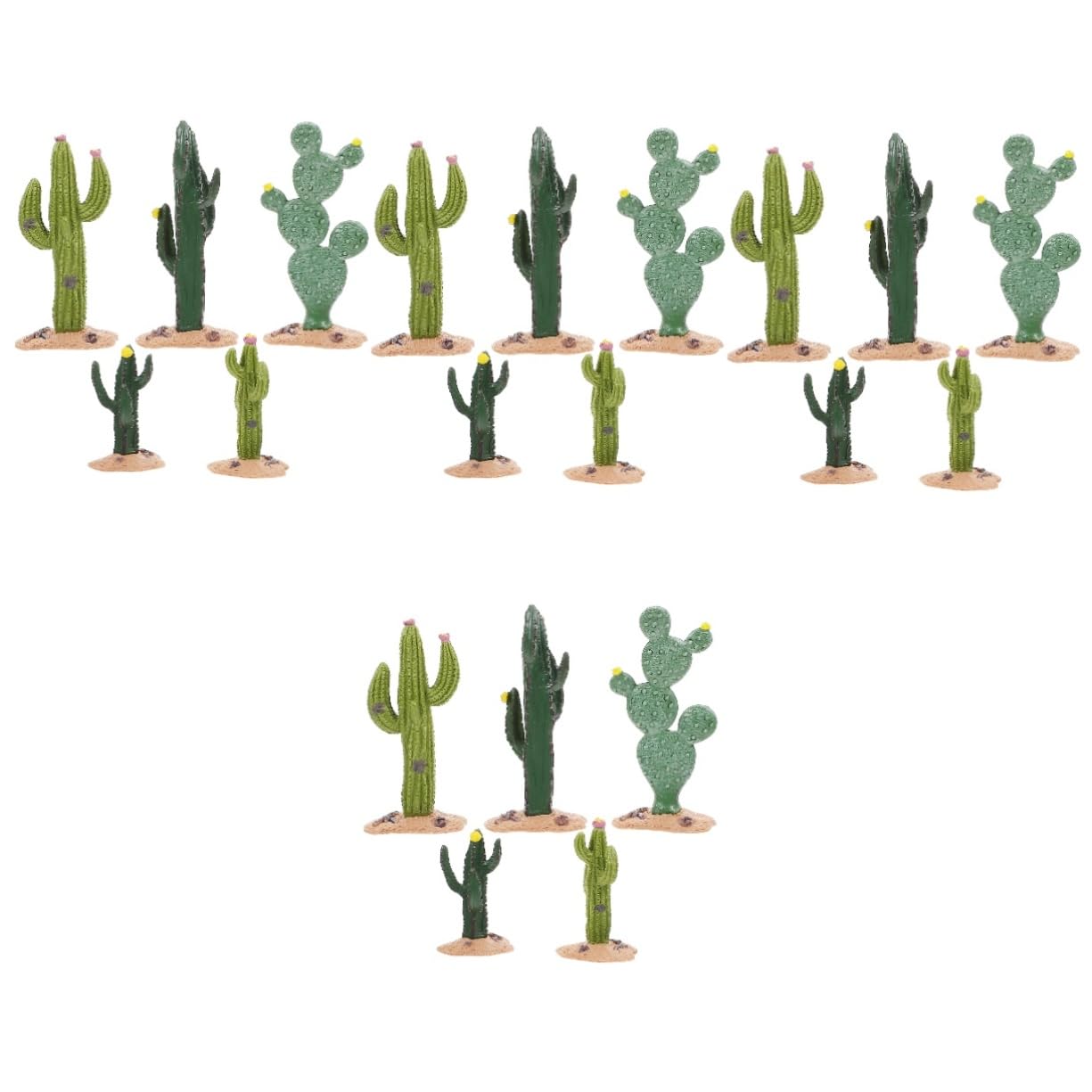 Ciieeo 20 Piezas Microdecoración paisajística Mini decoración de jardín Plantas suculentas Artificiales Tabletop Adorno de Cactus de simulación Adorno de Modelo de Planta el plastico