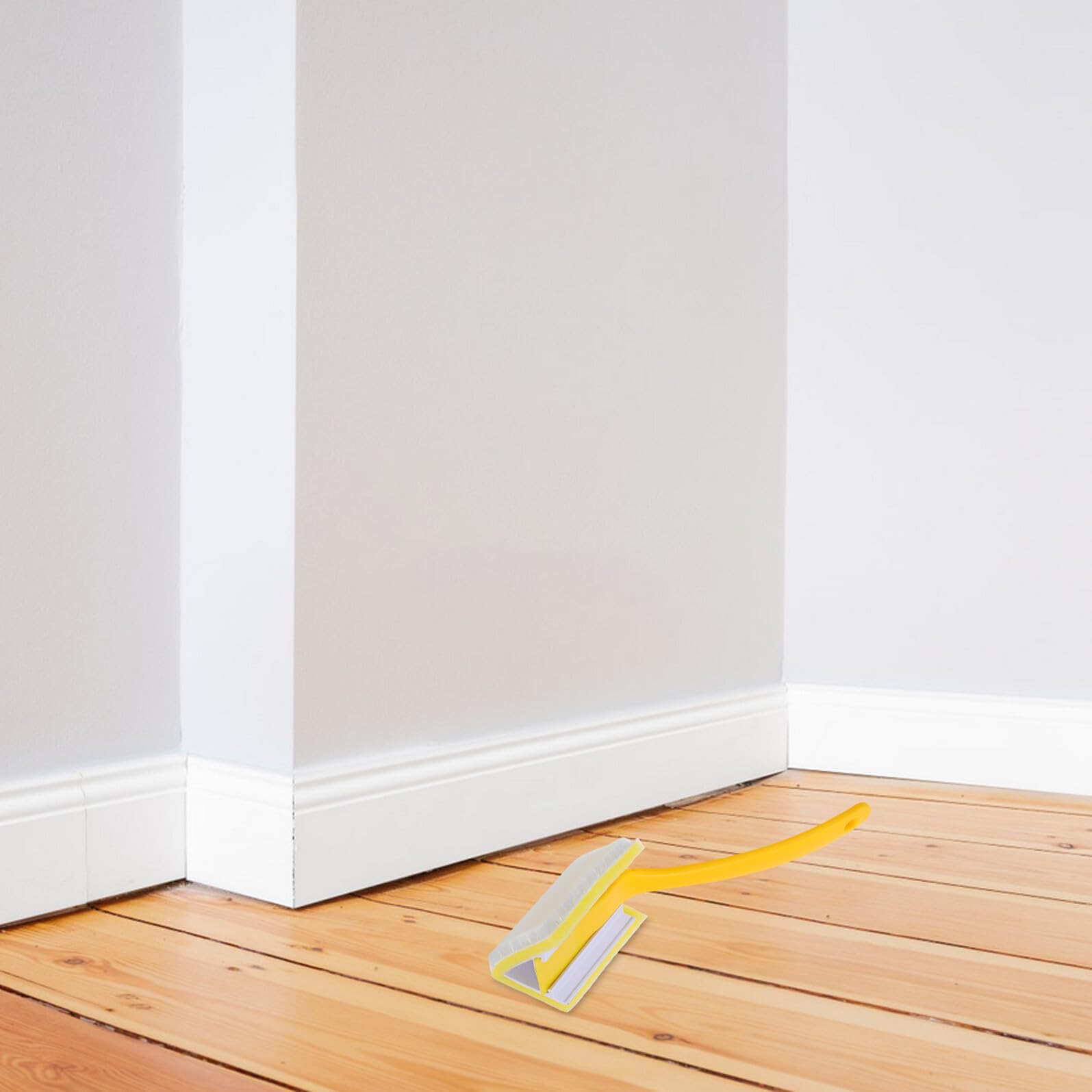 WOONEKY Pennello per Angoli di Pittura Murale Triangolare Giallo 2 Pezzi in Plastica Finitura Professionale ed Ergonomico per Progetti di Rifinitura e Nuove Costruzioni