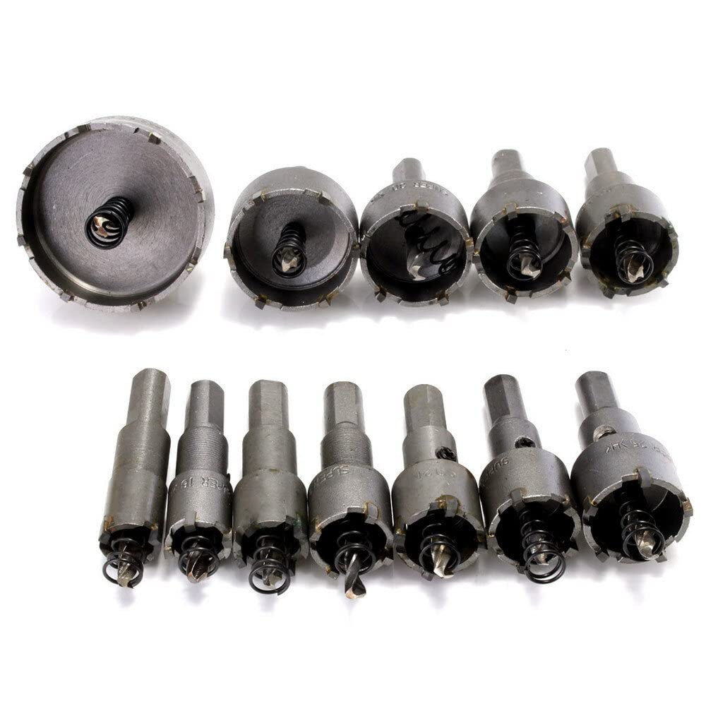 VIDOO 12szt 15mm-50mm Otwornice do Metalu i Drewna Zestaw Wierteł Stopowych
