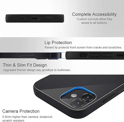 Miniatura 6 de Birds in Birch Tree Printed Phone Case for iPhone 12 Mini, Shockproof Tempered Glass Phone Case Cover, Anti-Fingerprint, Not Yellowing