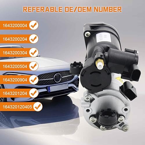 Miniatura 2 de Bomba de compresor de suspensión neumática 1643201204 compatible con Mercedes Benz GL320 GL350 GL450 GL550 ML320 ML350 ML350 W164 X164 AMG