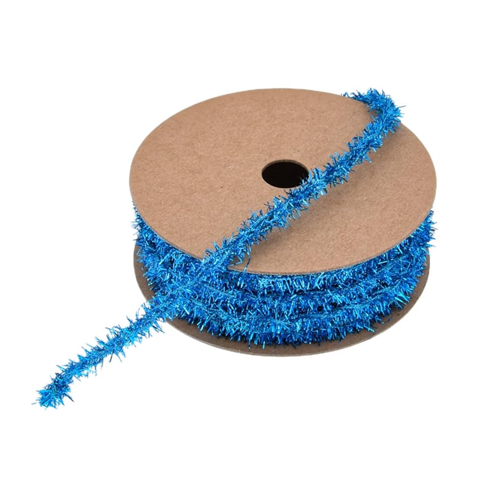 Guirlande de Noël fine 8mm bleue pour emballage cadeau et fête