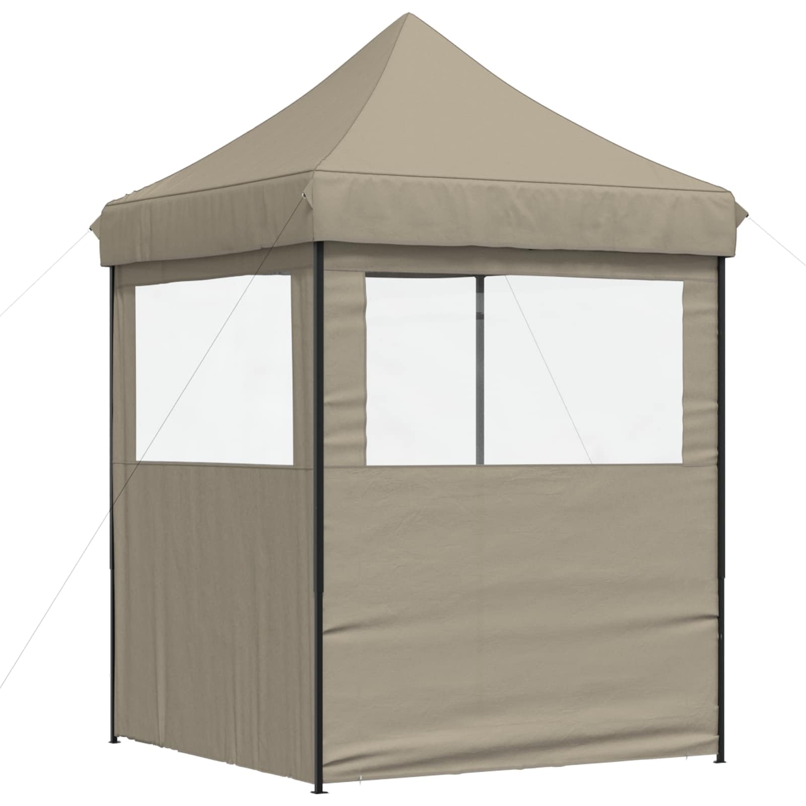 Namiot imprezowy w kolorze taupe, 200 x 200 x 306 cm, tkanina Oxford, składany, z malowaną proszkowo ramą, pawilon do ogrodu, na taras, balkon, kemping, festiwal, wesele, grill, stoisko