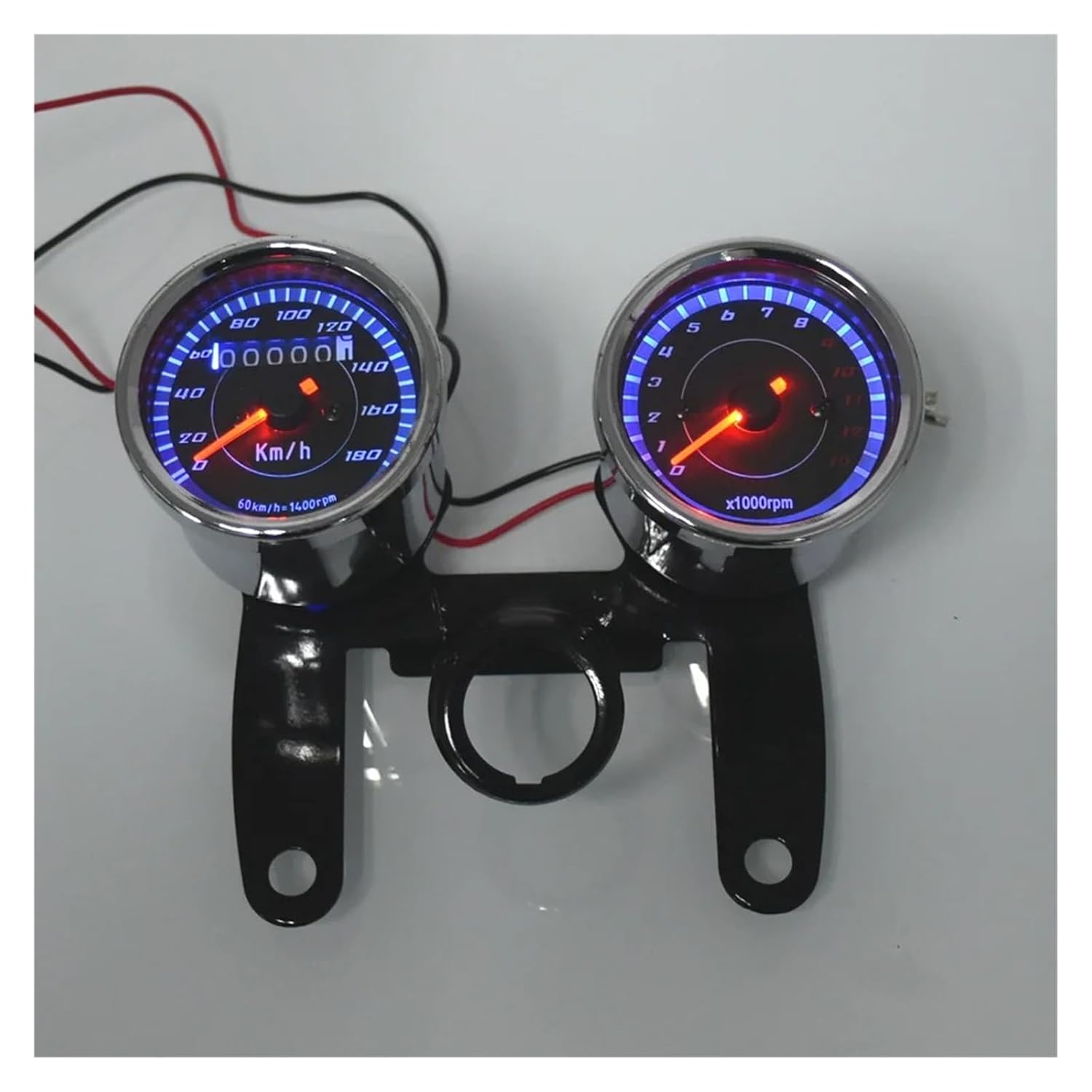 Motorcycle Speedometer Tachometer Universal Motorcycle Speedometer Odometer Gauge 0~180km/h 13000 RPM Backlight Tachometer Set