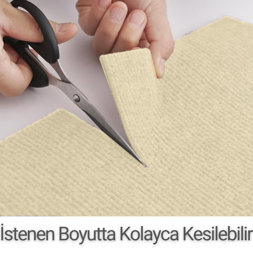 Kedi Tırmalama Halısı Yapışkanlı Her Yüzeye Uygulanabilir Kesilebilir Mobilya Koruyucu Mat (Krem, 40x50)