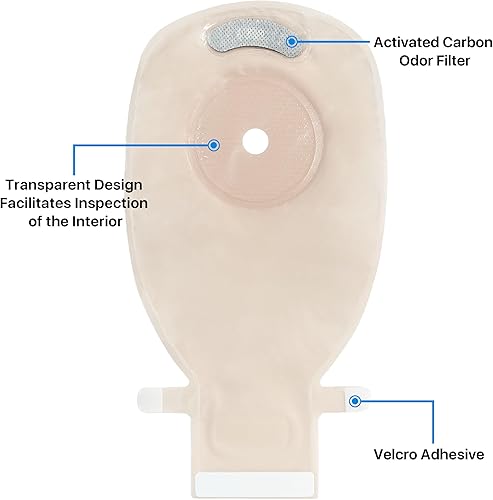 Miniatura 5 de 100 bolsas de colostomía, suministros de ostomía, bolsa de ostomía drenable de una pieza para el cuidado del estoma de ileostomía, corte a medida