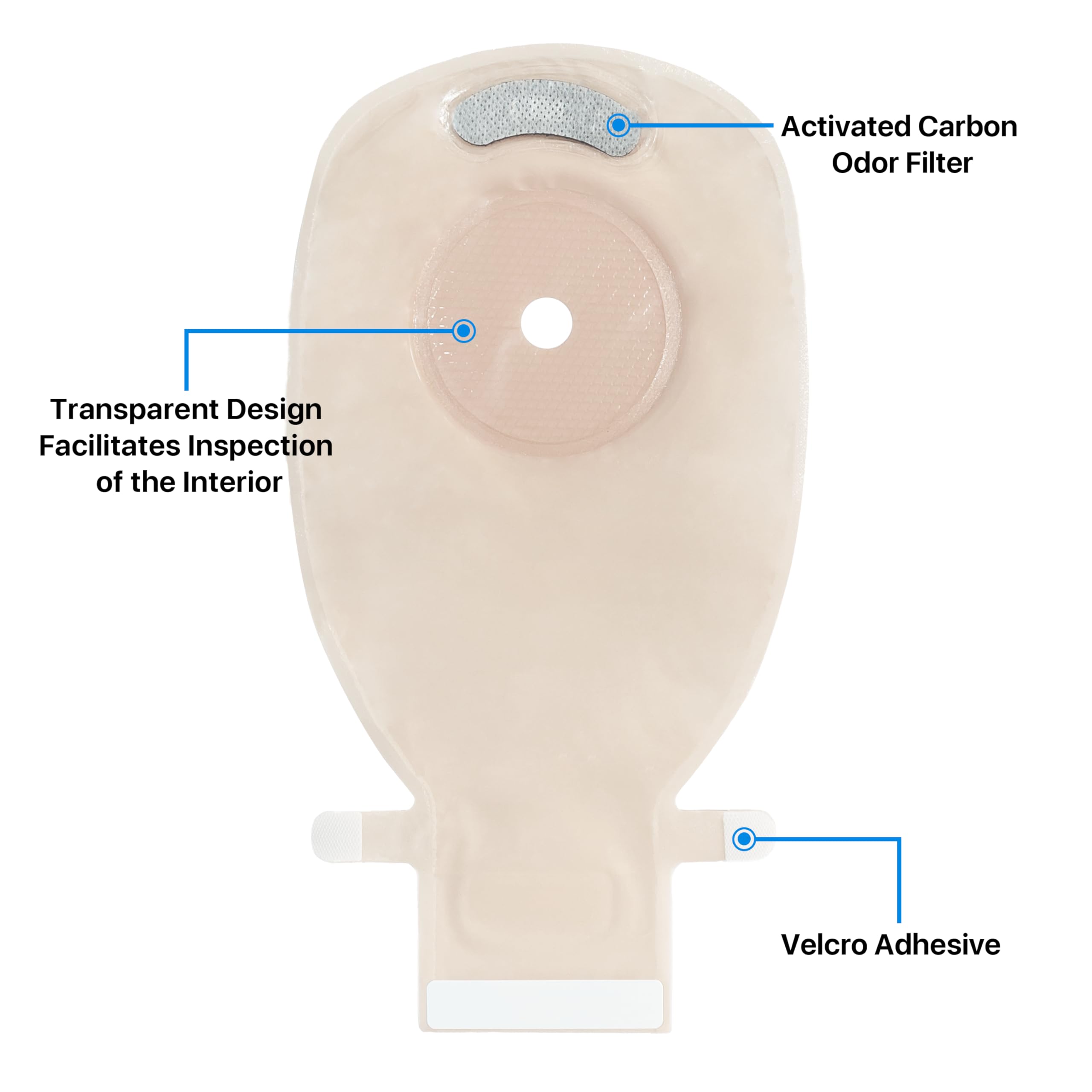 100 Colostomy Bags, Ostomy Supplies,One Piece Drainable Ostomy Pouch for Ileostomy Stoma Care, Cut-to-Fit