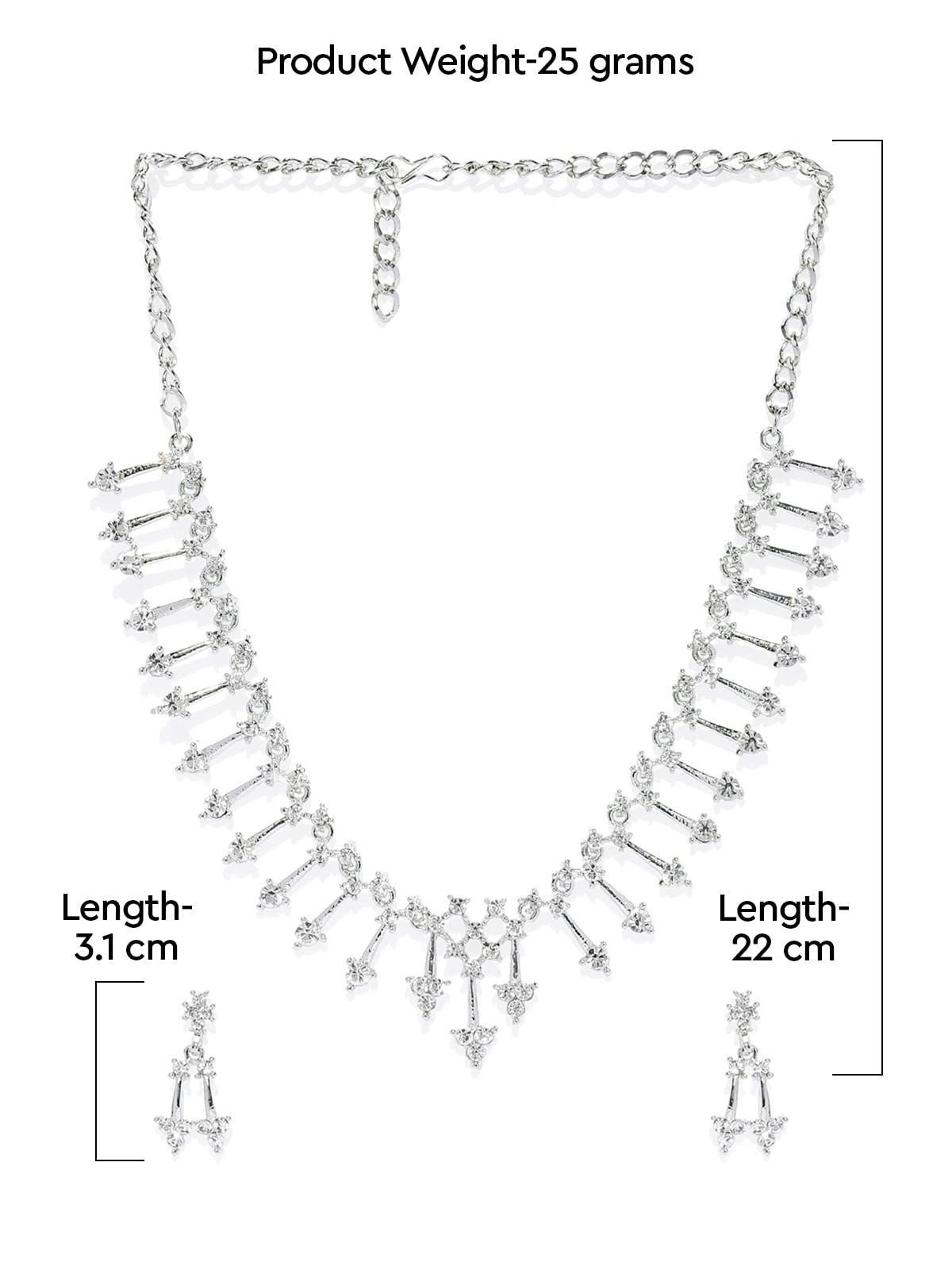 Women's Shimmering Austrian Diamonds Studded Necklace Set