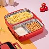 Cooker 1392-2 3 Compartment Nutrition Box with Steel Chamber Lunchbox Lunchbox Lunchbox - Orange