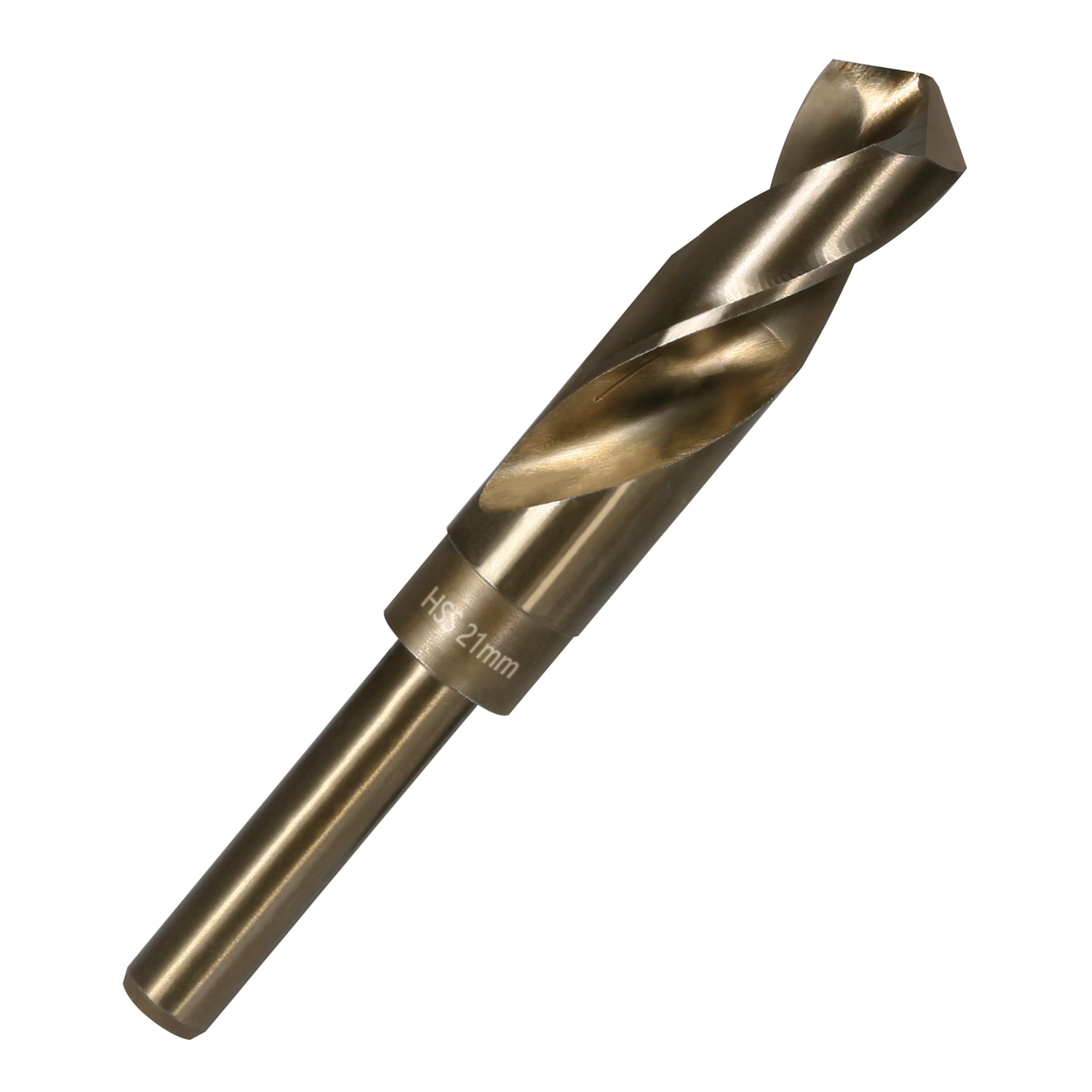 21mm Spiralbohrer, HSS M2 Bohrer für Metall mit 12,7 mm Reduziertem Schaft, Schnellwechsel Metallbohrer für edelstahl Stahl, Kupfer, Aluminium, Zinklegierung, Holz und Kunststoff
