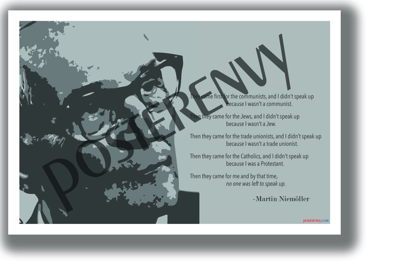 They Came First For... - Martin Niemöller - NEW Classroom Motivational Quote Poster