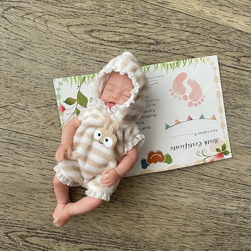 Muñeca bebé mini de silicona, 15 cm, realista y coleccionable miniatura 6