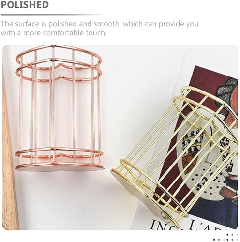 Vista 19 de iplusmile Soporte para bolígrafo de corazón de hierro, contenedor de bolígrafo de corazón, contenedores de escritorio, alambre de maquillaje