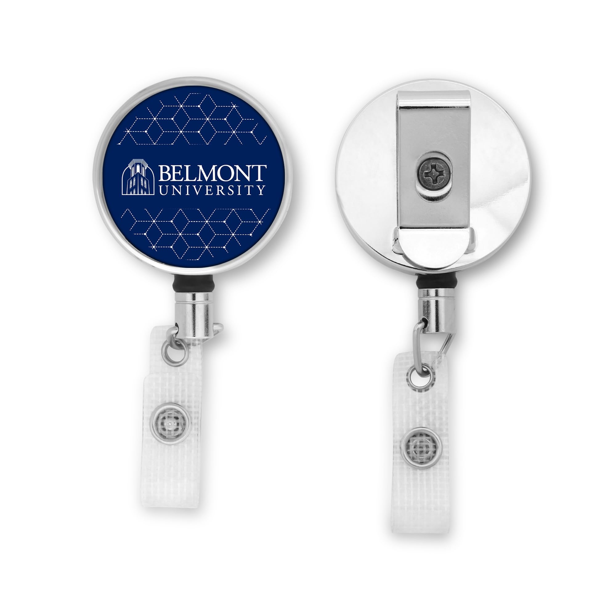 Belmont University Name Badge Reel, ID Badge Reels with Belt Clip, Retractable Badge Reel (Belmont University 10)