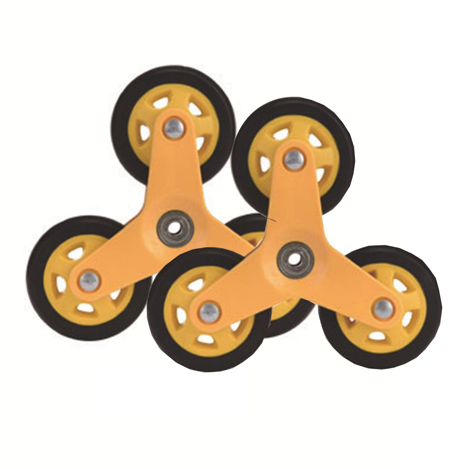 WZCXYX 2PCS Triangular Frame Wheel Light Replacement Stair Climbing Shopping Wheel Baby Carriage, Furniture Caster Wheel(Size:small,Color:yellow)