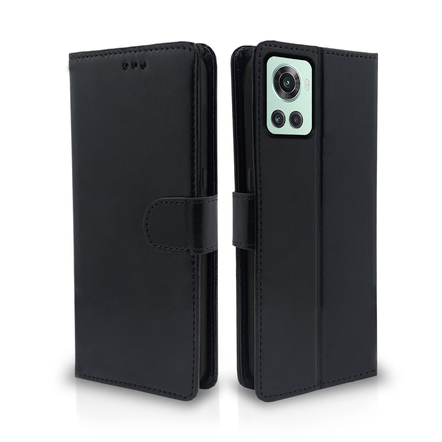 Pikkme OnePlus 10R 5G / 10R Prime 5G Flip Case Leather Finish | Inside TPU with Card Pockets | Wallet Stand and Shock Proof | Magnetic Closing | Complete Protection Flip Cover (Black) (B0BGLX2G2Z) Amazon Price History, Amazon Price Tracker