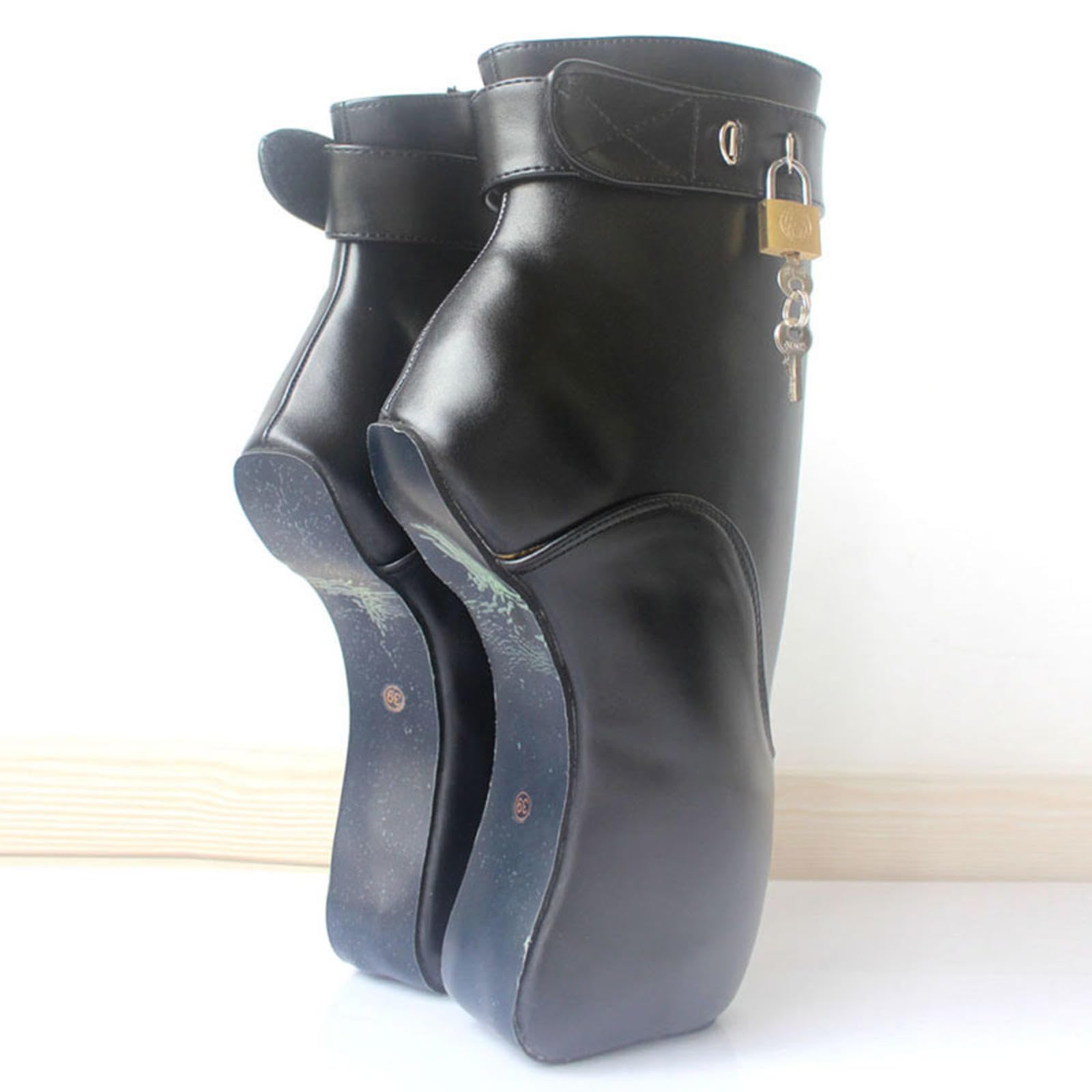 High Heels 18 cm Ballettstiefel Heelless Knöchelstiefel,Black-36