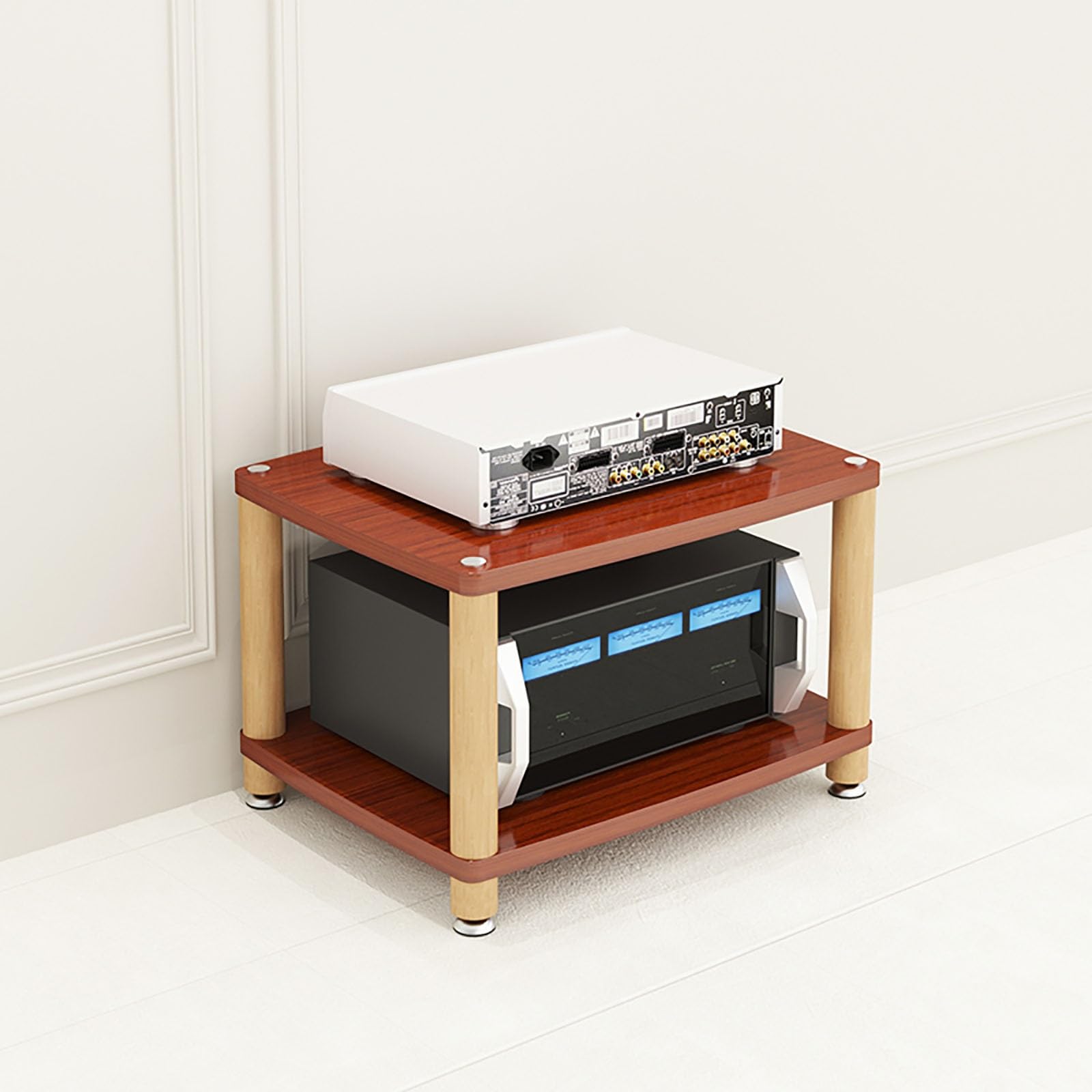 Support audio pour organiser l'amplificateur et éliminer les câbles au sol
