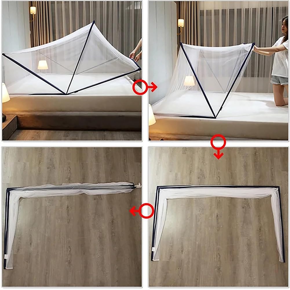 Plegable Mosquitera Cama, Cama de Interior, Carpas portátiles con Dosel, para Cama Individual o Matrimonio,Portátil Mosquito Cortina para Camping Viaje Hogar al Aire Libre