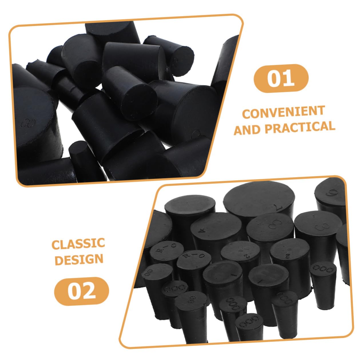 CHILDWEET 25pcs Solid Rubber Lab Stoppers Tube Flask Bottle Stoppers Locking Plug