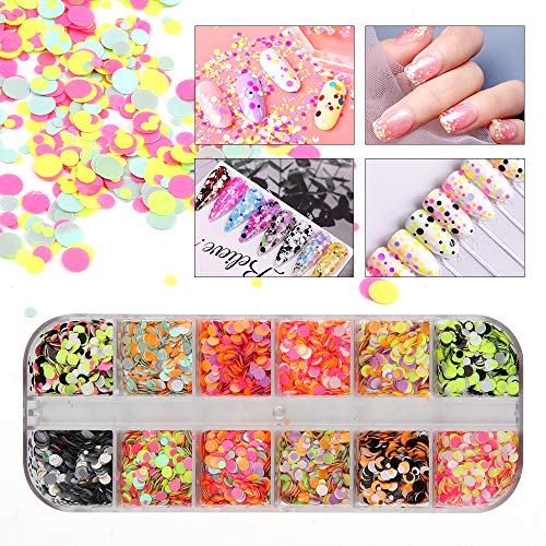Nagel Pailletten, 3 Box / 36 Glitter Herzform, Sterne, Mond Holographic Glitter Nail Art Pailletten, Nail Art Flocke für… – Bild 5