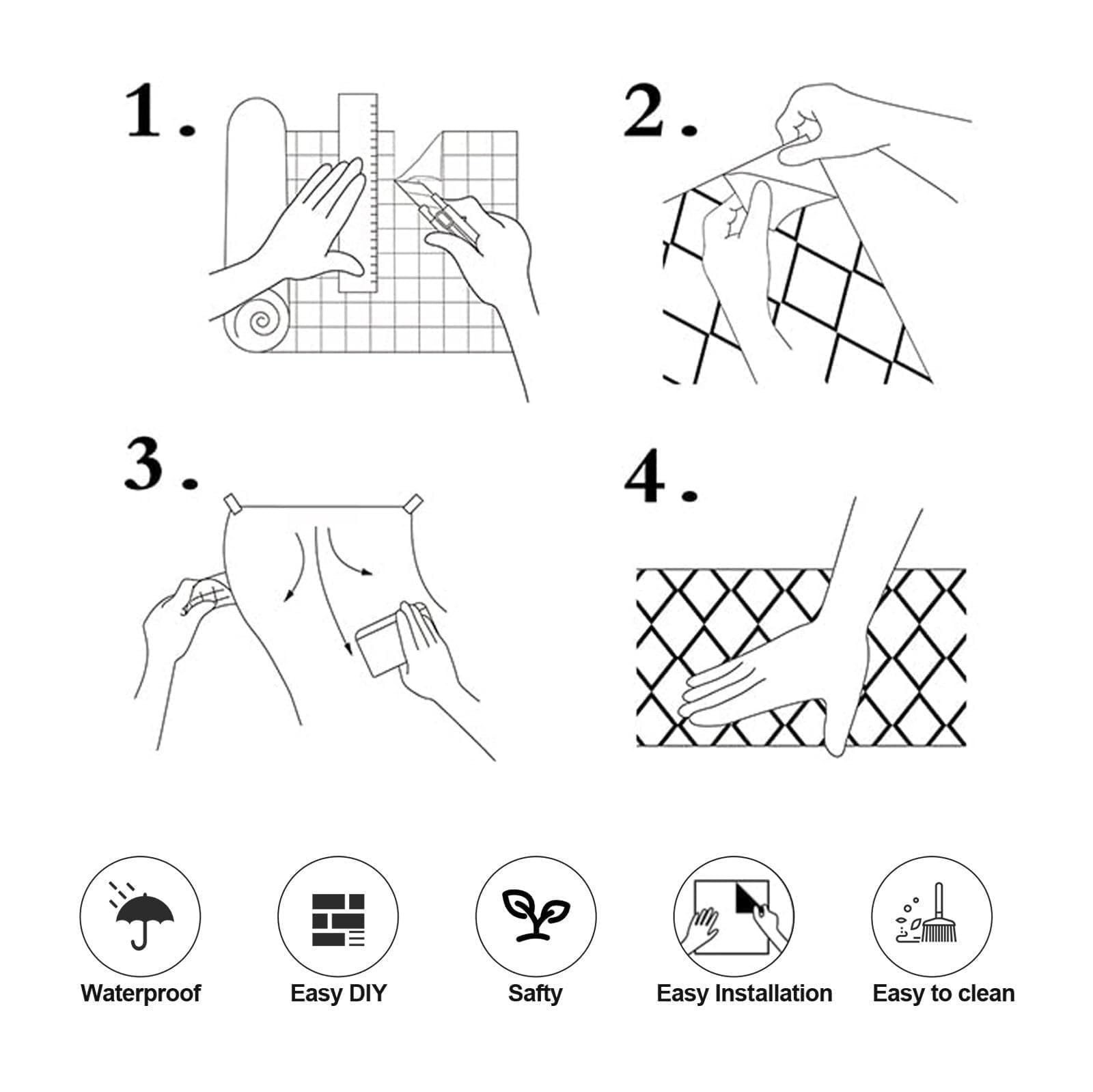 Genérico Cenefa Adhesiva de PVC para Pared - 20cm X 240cm, Papel Tapiz Autoadhesivo Impermeable y Extraíble para Cocina, Baño, Salón y Dormitorio