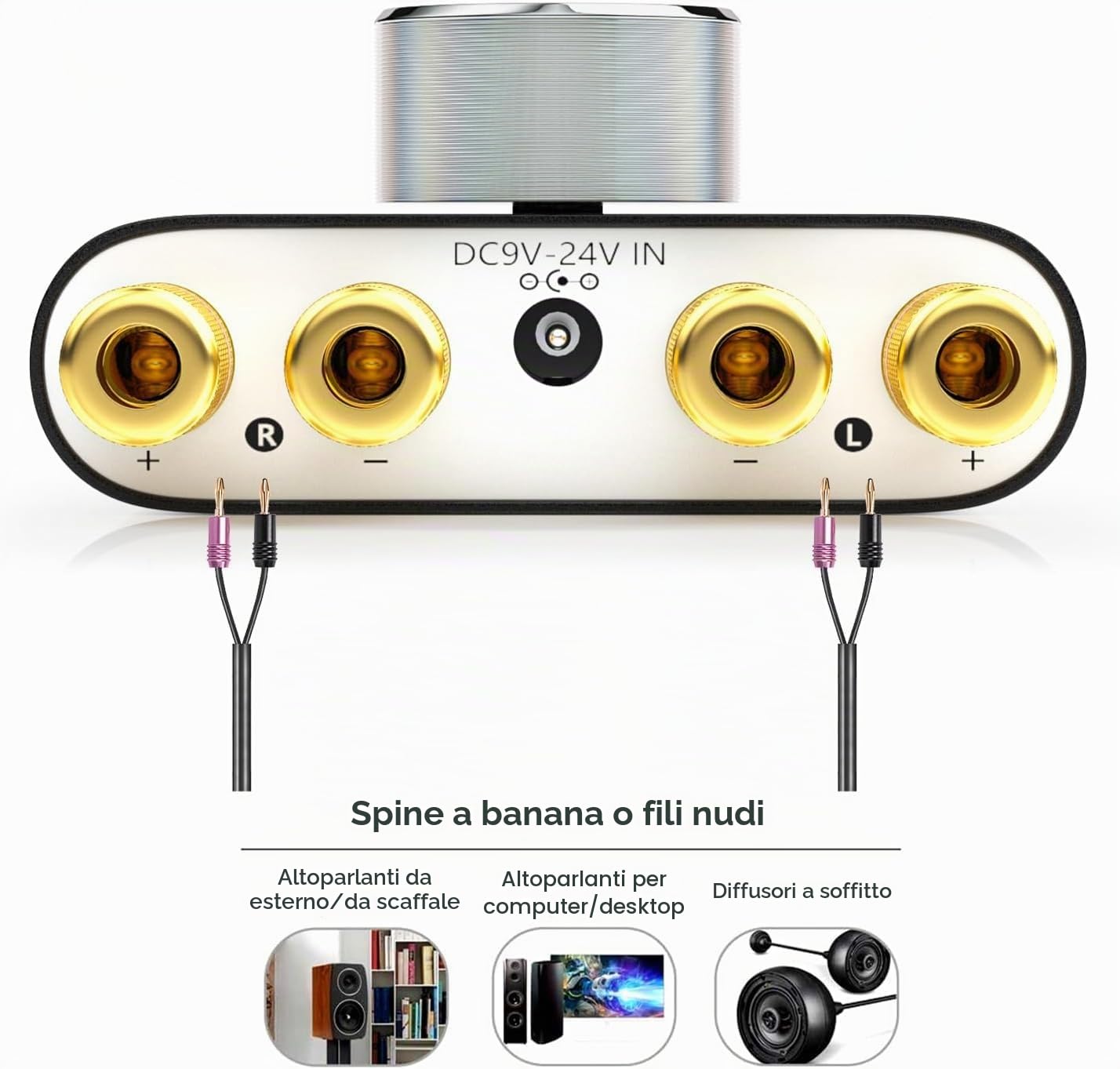 Nobsound Mini Amplificatore di Potenza Bluetooth; Hi-Fi Amplificatore Digitale Stereo 2.0 Canale 50W×2; con AUX/USB/ingresso Bluetooth