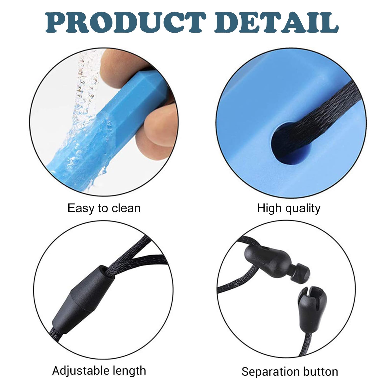 4 PCS Chew Necklace, Best for Kids or Adults That Like Biting or Have Autism, Diamond Teething Stick, Anti-Autism Silicone Teether - Image 3